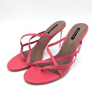 BCBGMAXAZRIA Davey Strappy Leather Sandals Women's Pink Size US10 EU41